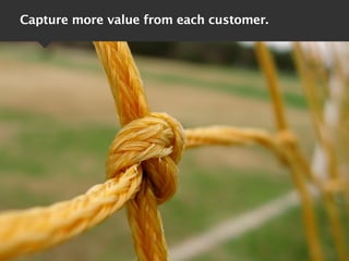 Capture more value from each customer.
 