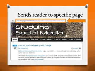 Sends reader to specific page
 