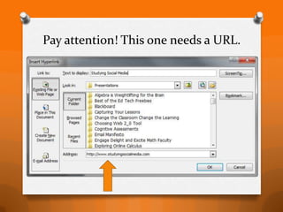 Pay attention! This one needs a URL.
 