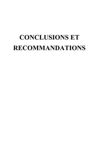 CONCLUSIONS ET
RECOMMANDATIONS
 