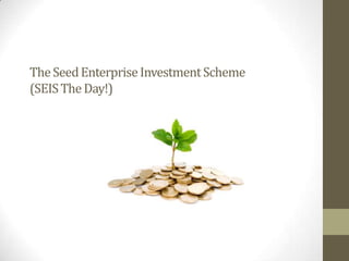 The Seed Enterprise Investment Scheme
(SEIS The Day!)
 