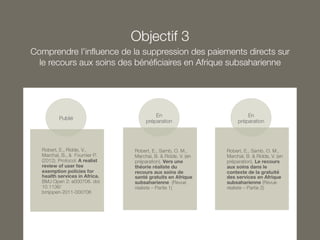Supprimer les paiements directs des soins en Afrique subsaharienne (soutenance de thèse)