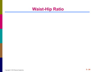 Copyright © 2014 Pearson Canada Inc. 5 - 24
Waist-Hip Ratio
 