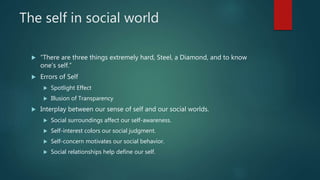 The self in the social world | PPTX