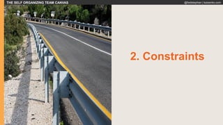 THE SELF ORGANIZING TEAM CANVAS @fadistephan | kaizenko.com
2. Constraints
 