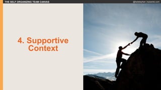 THE SELF ORGANIZING TEAM CANVAS @fadistephan | kaizenko.com
4. Supportive
Context
 