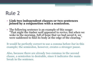 Tips for Using Semi-Colons | PPT