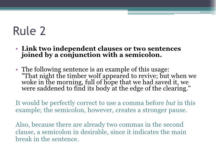 Tips for Using Semi-Colons