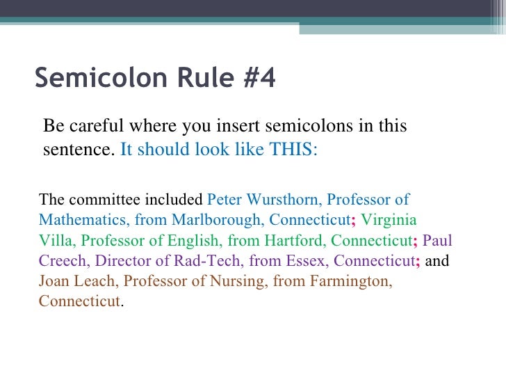 The semicolon power point 2010