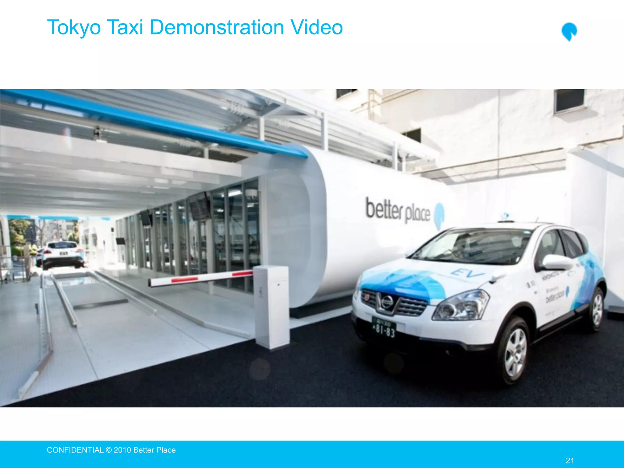 Tokyo Taxi Demonstration Video




CONFIDENTIAL © 2010 Better Place
                                   21
                                   21
 