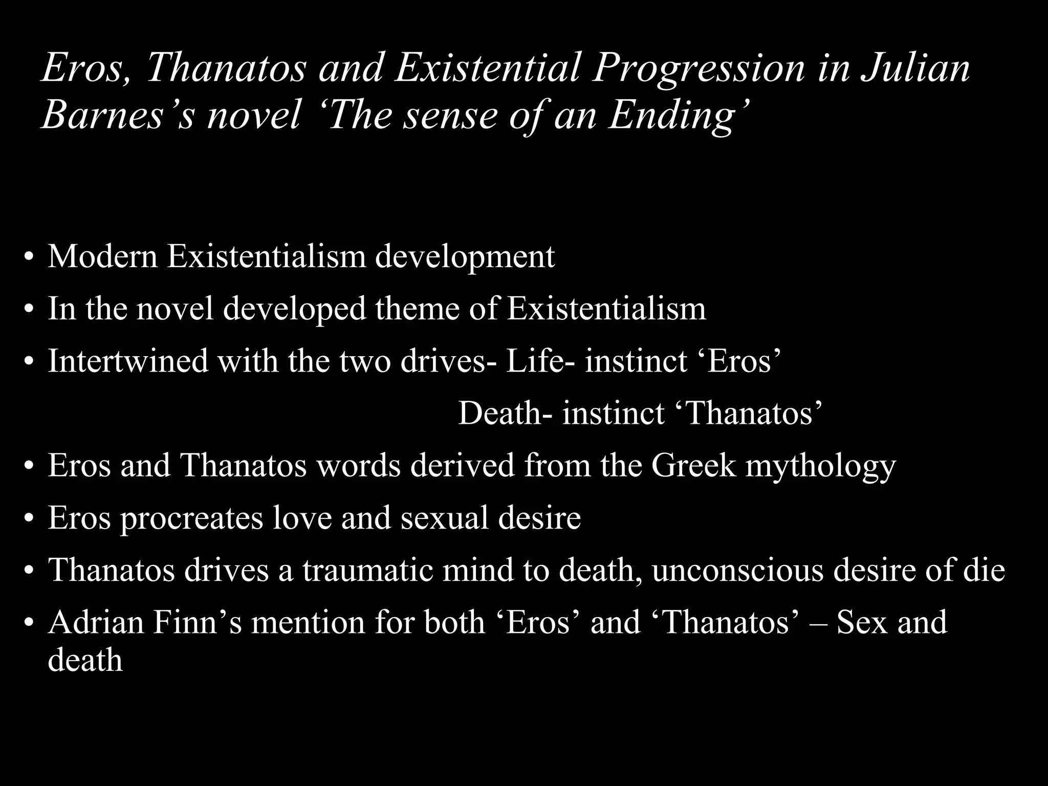 The sense of an ending PPT