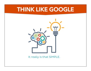 THINK LIKE GOOGLE
It really is that SIMPLE.
 