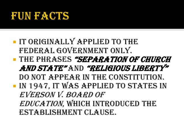 The separation of church and state and the first amendment