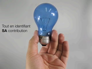 Tout en identiﬁant
SA contribution
 