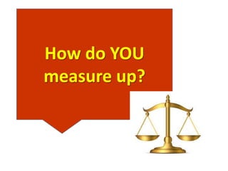 How do YOU
measure up?
 