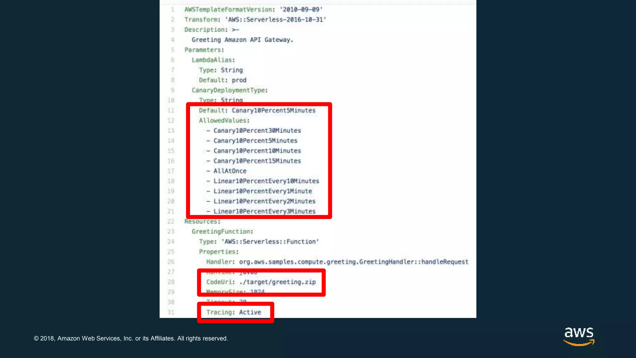 © 2018, Amazon Web Services, Inc. or its Affiliates. All rights reserved.
 