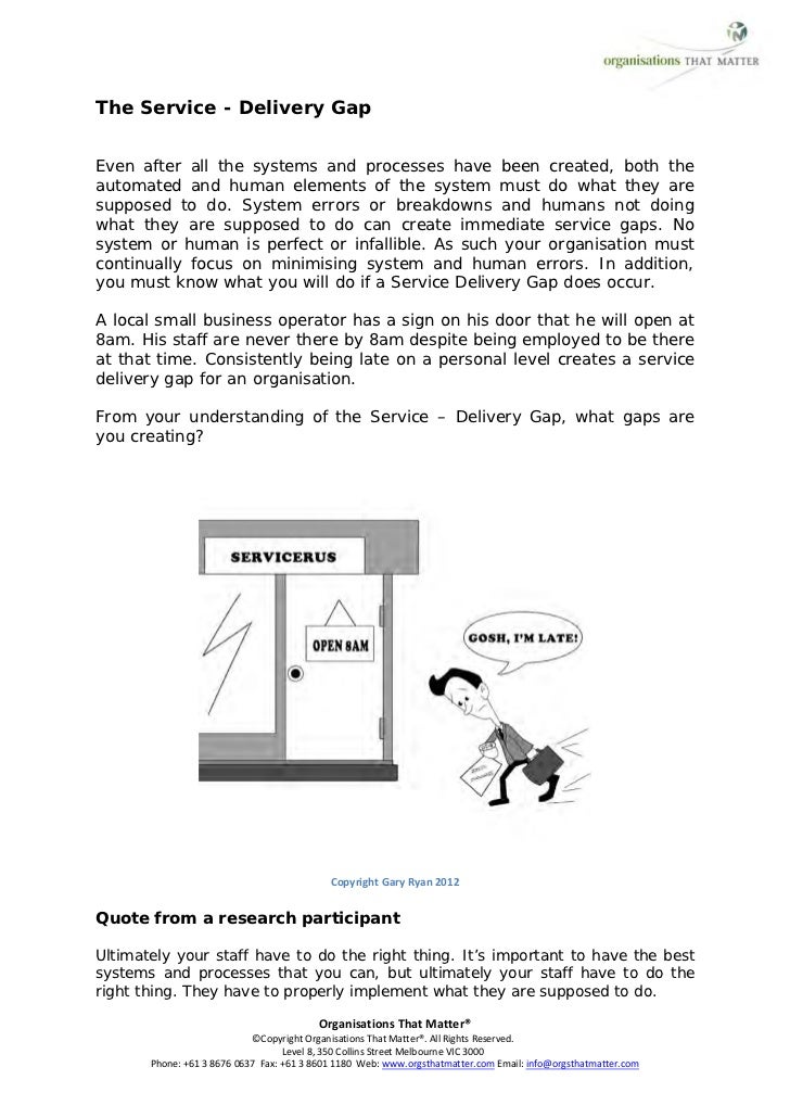 The Service Delivery Gap