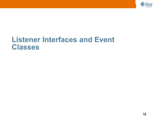 18
Listener Interfaces and Event
Classes
 
