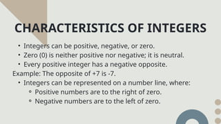 The Set of Integers Power Point Presentation | PPTX