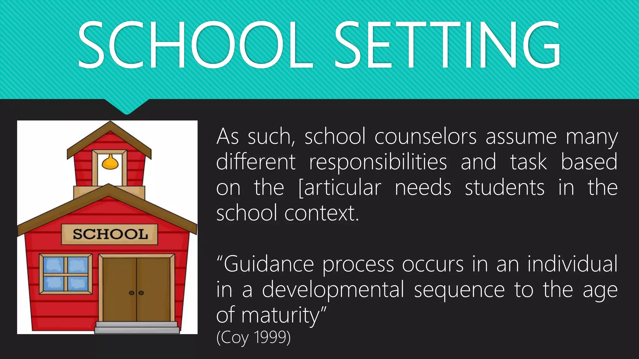 The setting, processes, methods, and tools in counseling | PPTX