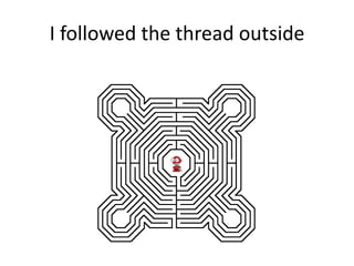 I followed the thread outside
 