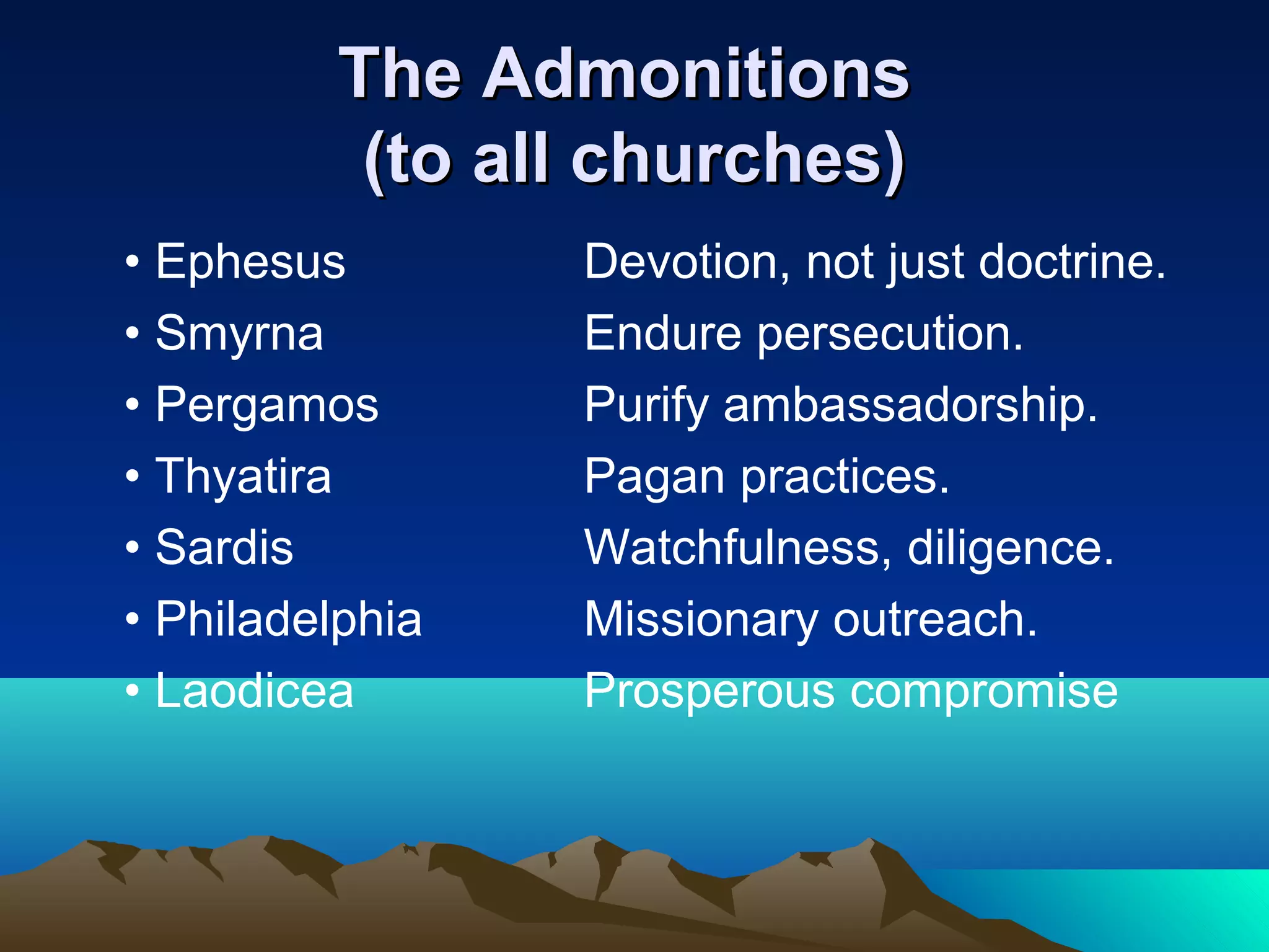 The Seven Churches of Revelation PPT Christianity Religion