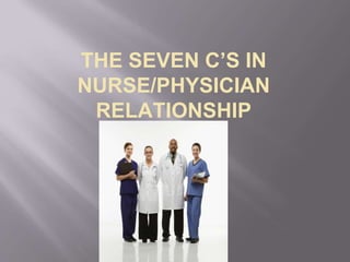 THE SEVEN C’S IN
NURSE/PHYSICIAN
RELATIONSHIP
 