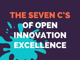 THE SEVEN C’S
OF OPEN
INNOVATION
EXCELLENCE
 