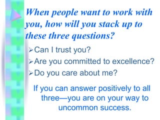 The Seven Essentials For Success