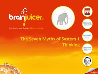 1
Jan 2013
The Seven Myths of System 1
Thinking
 