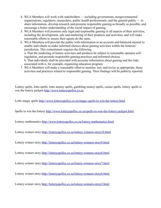 The seven responsible gaming principles | PDF