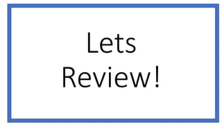 Lets
Review!
 