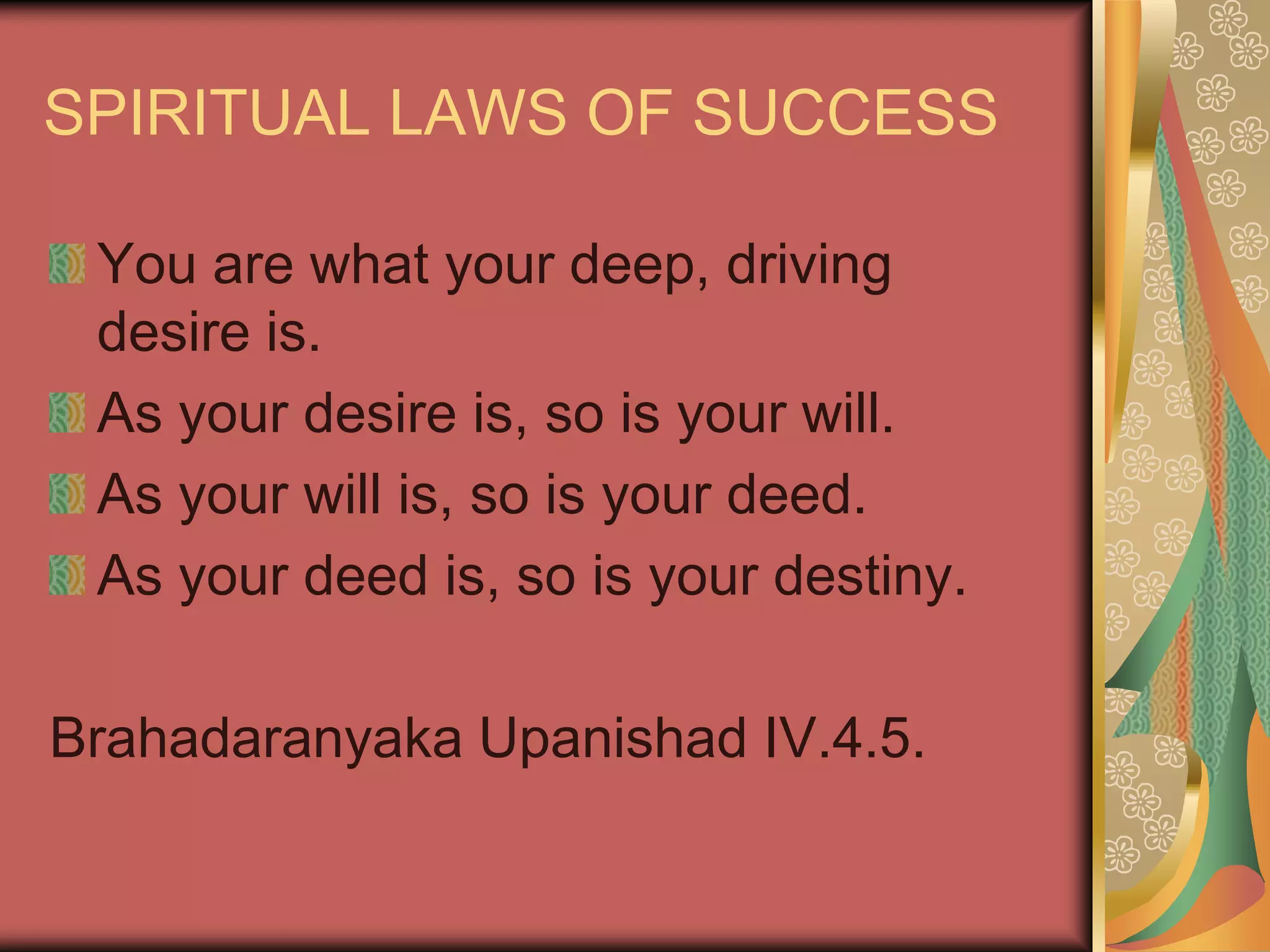 The seven spiritual laws of success | PPT