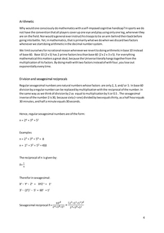 The sexagesimal foundation of mathematics | PDF