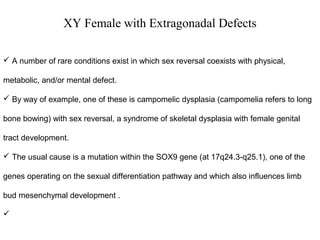 The sex chromosomes and their abnormalities