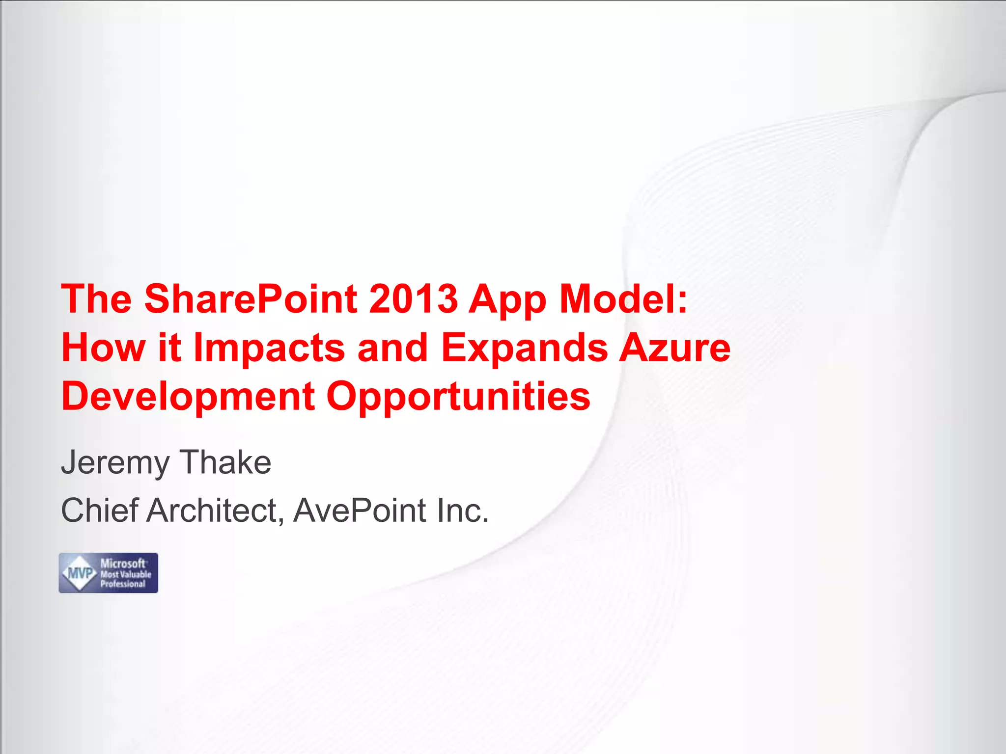Introducing the new SharePoint 2013 app model PPT