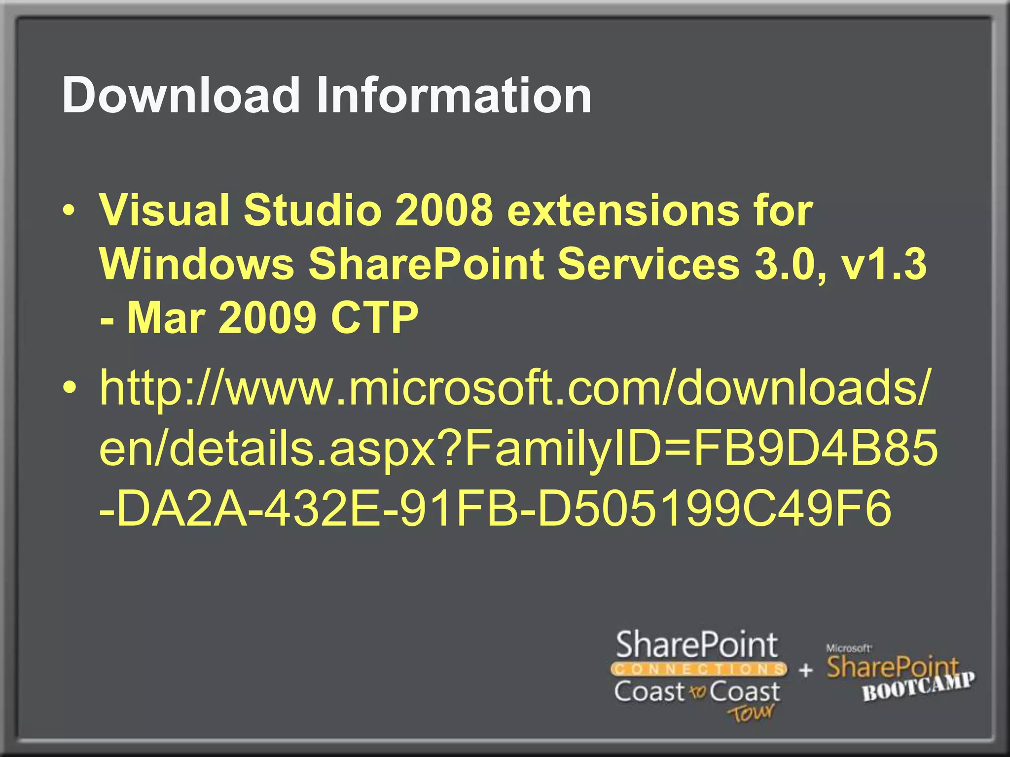 The SharePoint Development Path from 2007 to 2010 | PPT