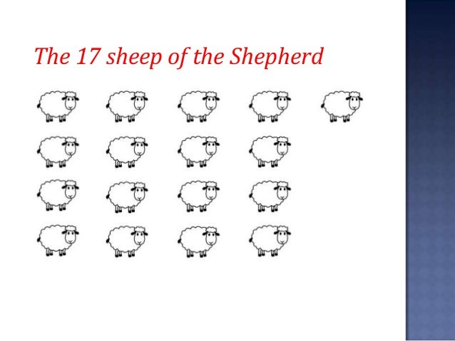 The shepherd and his 17 sheep. A maths riddle