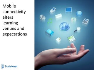 Mobile
connectivity
alters
learning
venues and
expectations
 