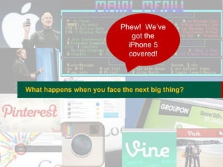 Phew! We’ve
                                        got the
                                       iPhone 5
                                       covered!



   What happens when you face the next big thing?




Twitter: @iantruscott | #sdlonline
 