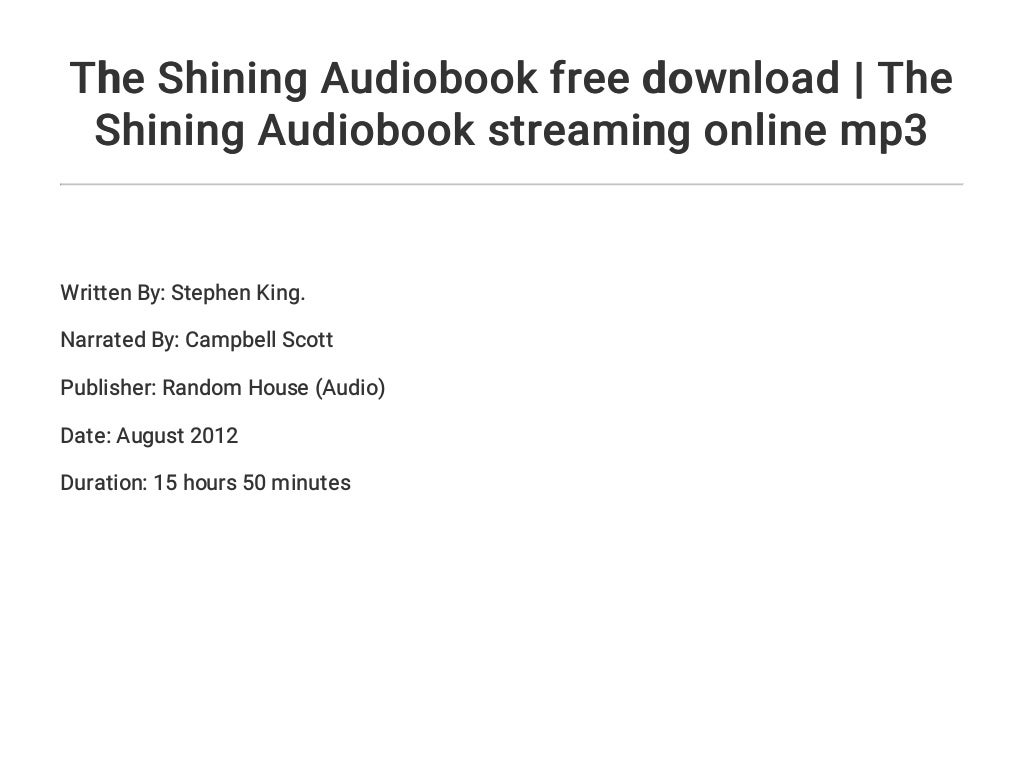 the shining audiobook free