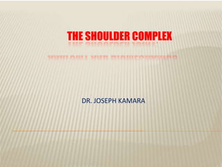 THE SHOULDER COMPLEX
DR. JOSEPH KAMARA
 