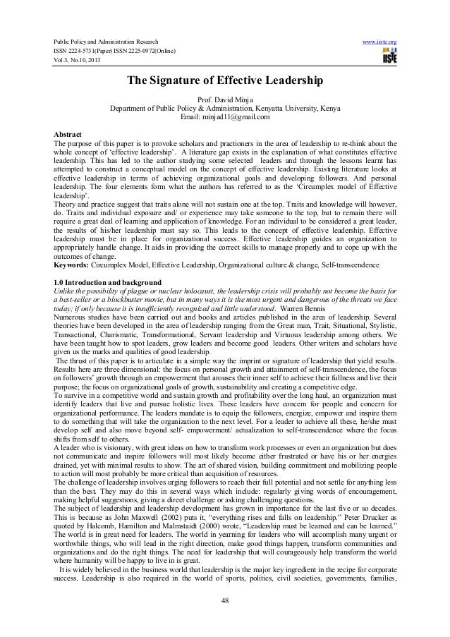 Research papers on leadership