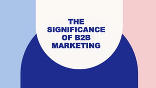 THE
SIGNIFICANCE
OF B2B
MARKETING
 