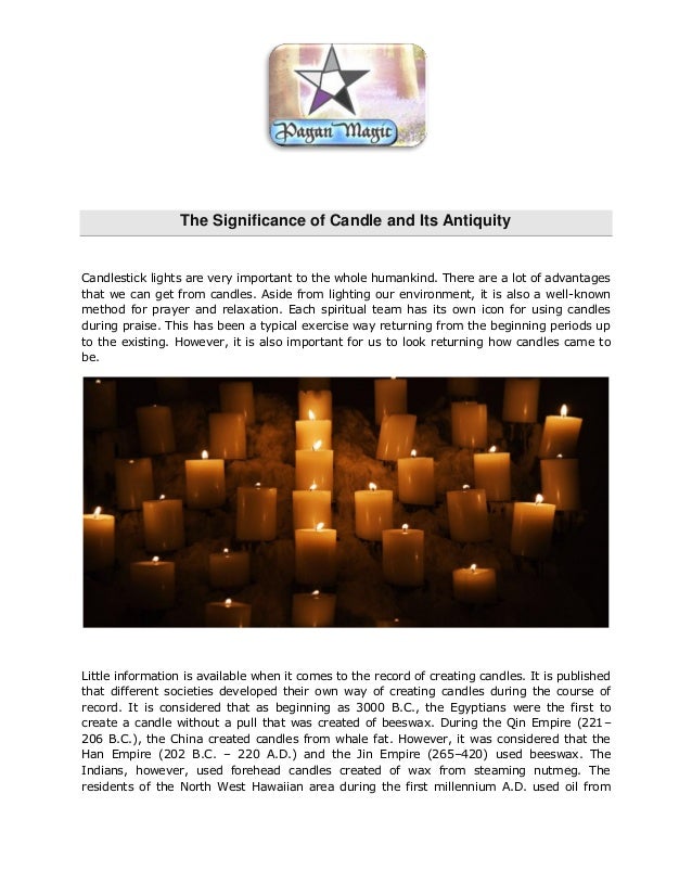The Significance of Candle and Its Antiquity