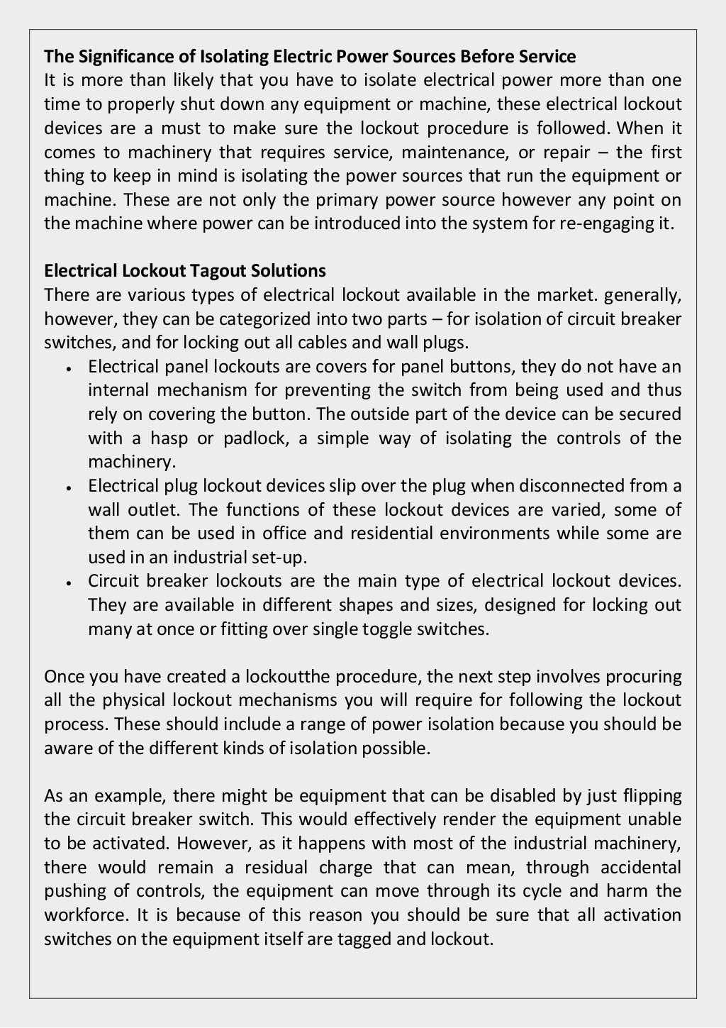 The Significance Of Electrical Lockout Devices