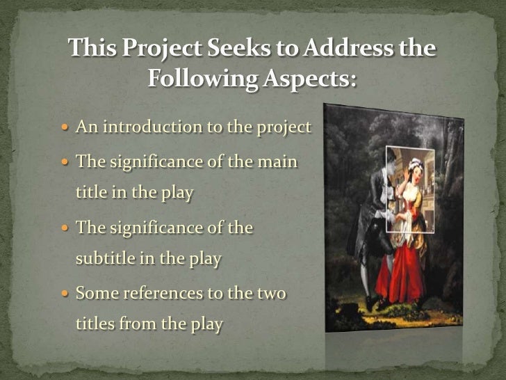 The significance of the main title & the