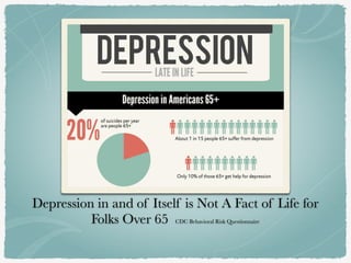 Depression in and of Itself is Not A Fact of Life for
Folks Over 65 CDC Behavioral Risk Questionnaire
 
