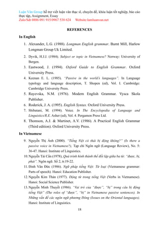 THE SIMILARITIES AND DIFFERENCES BETWEEN THE PASSIVE VOICE IN ENGLISH ...