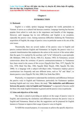 THE SIMILARITIES AND DIFFERENCES BETWEEN THE PASSIVE VOICE IN ENGLISH ...